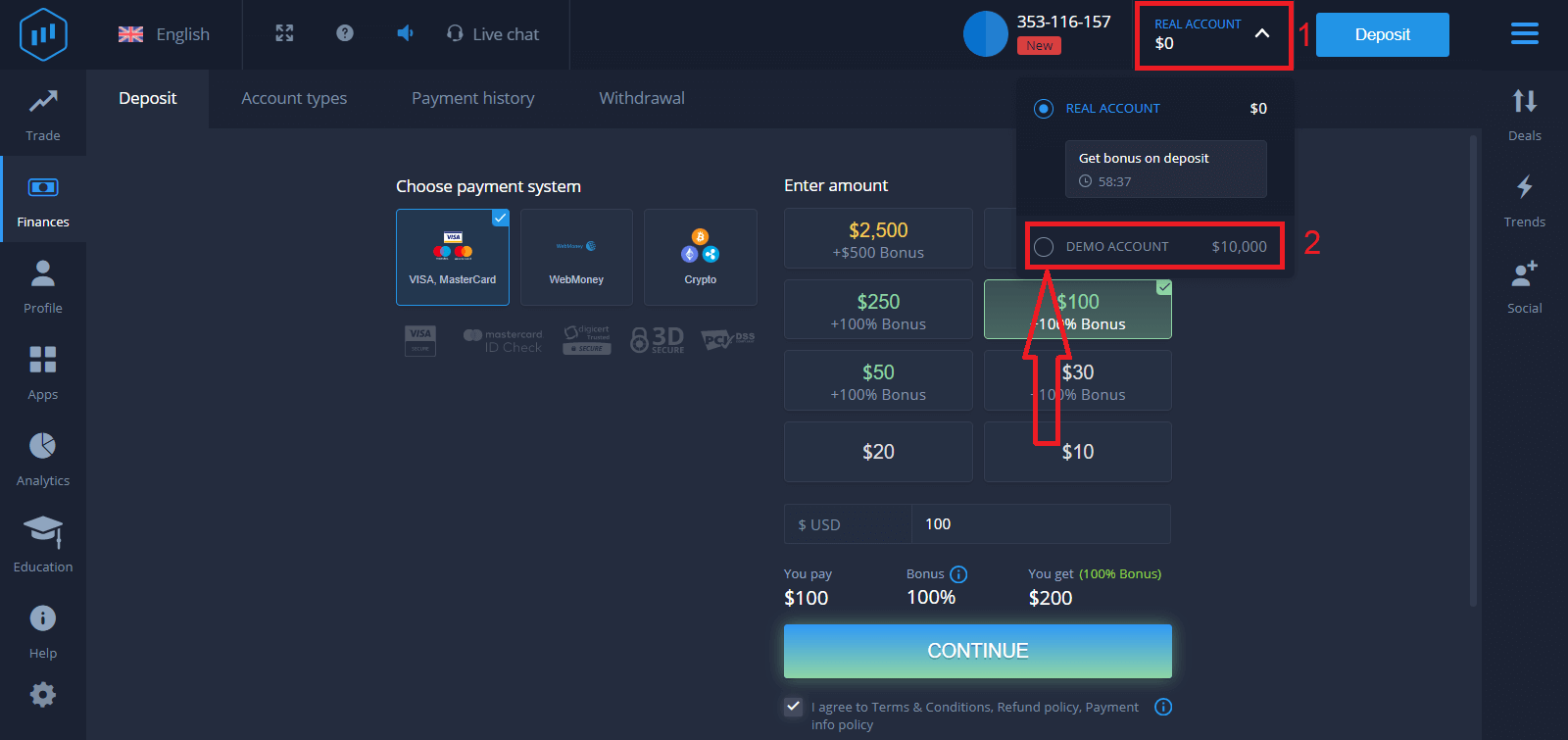 Cara Membuka Akun Perdagangan dan Mendaftar di ExpertOption Cara Membuka Akun Perdagangan dan Mendaftar di ExpertOption